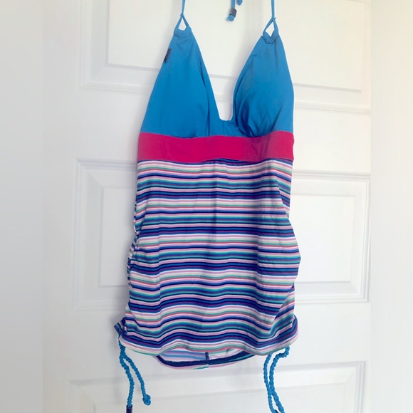 Brand new Lolë Two-piece bathing suit white, blue, pink, size medium - Picture 2 of 6